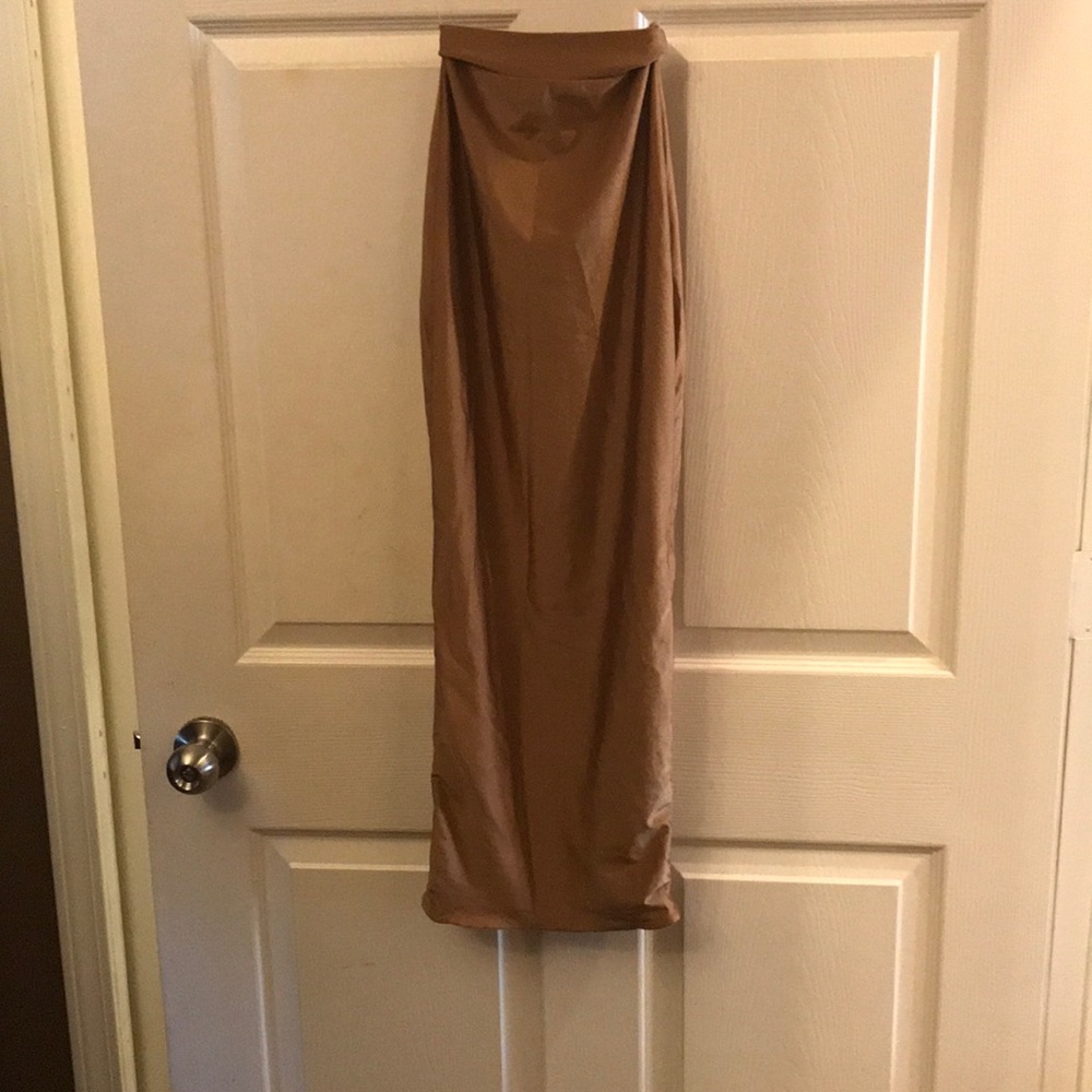 Bronze bandage midi skirt